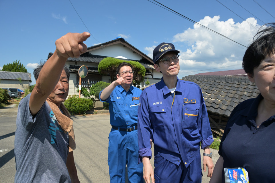 2026年8月23日　熊本地震の被災地視察を行った階幹事長